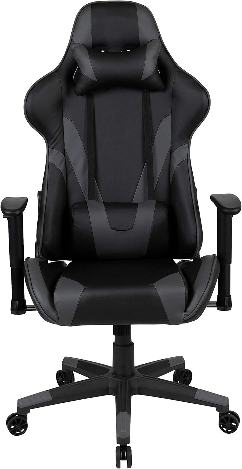 imageFlash Furniture X30 Gaming Chair Racing Office Ergonomic Computer Chair with Fully Reclining Back and SlideOut Footrest in Gray LeatherSoftGrey