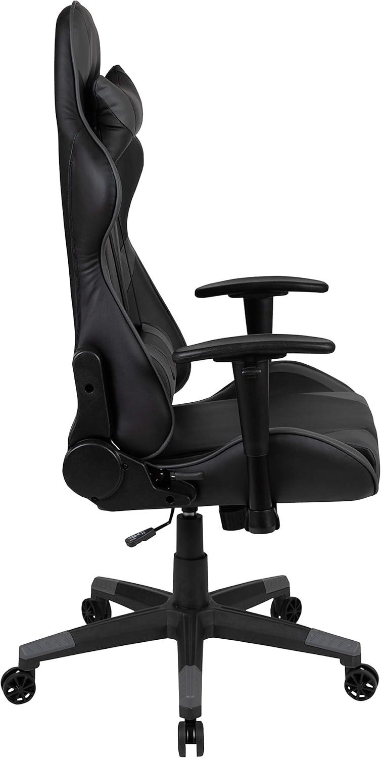 imageFlash Furniture X30 Gaming Chair Racing Office Ergonomic Computer Chair with Fully Reclining Back and SlideOut Footrest in Gray LeatherSoftGrey
