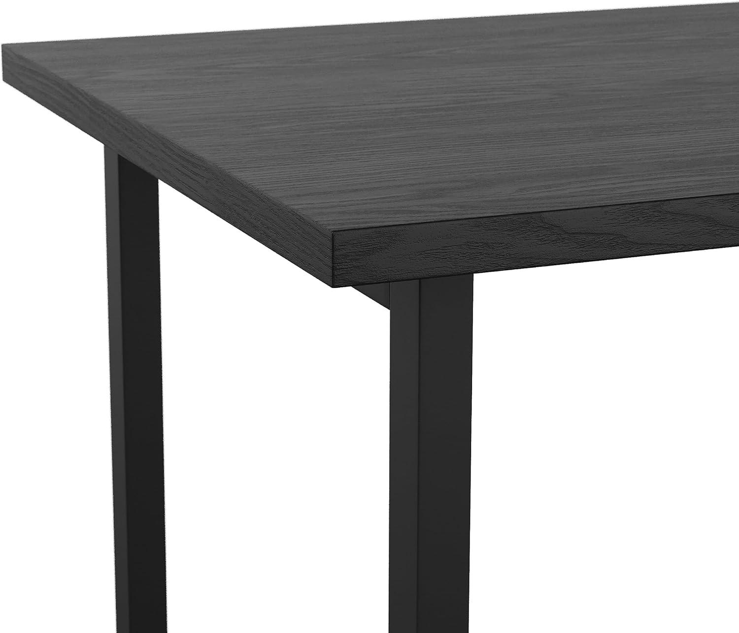 imageMartha Stewart Beckett Modern Trestle Desk with Open Side Shelving in White Wood Grain FinishBlack Wood Grain