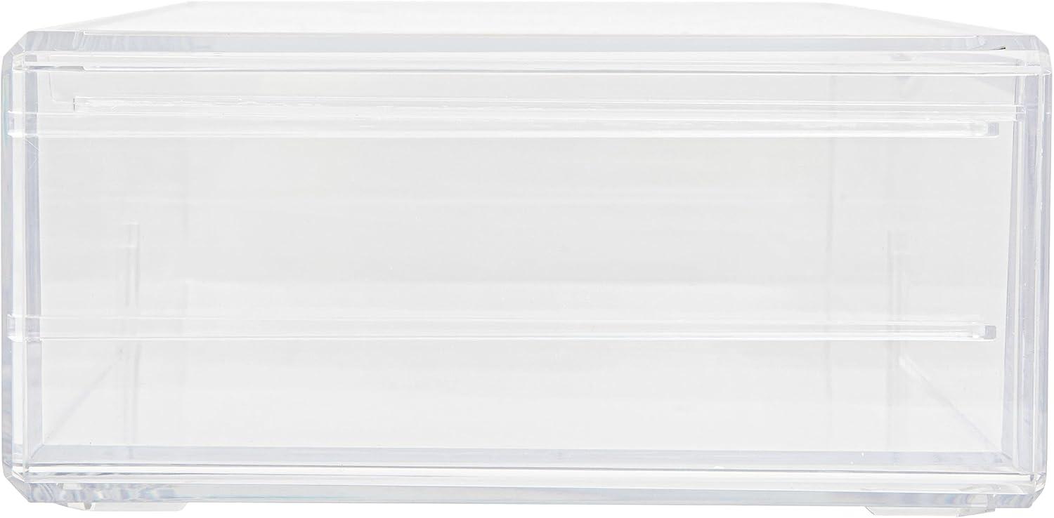 imageMartha Stewart Brody Desk Organizer with Drawer Stackable Plastic Desk Storage Box Organizer for Office Bathroom Countertop or Dorm 6quot x 75quot 2 Pack Clear1275 x 775