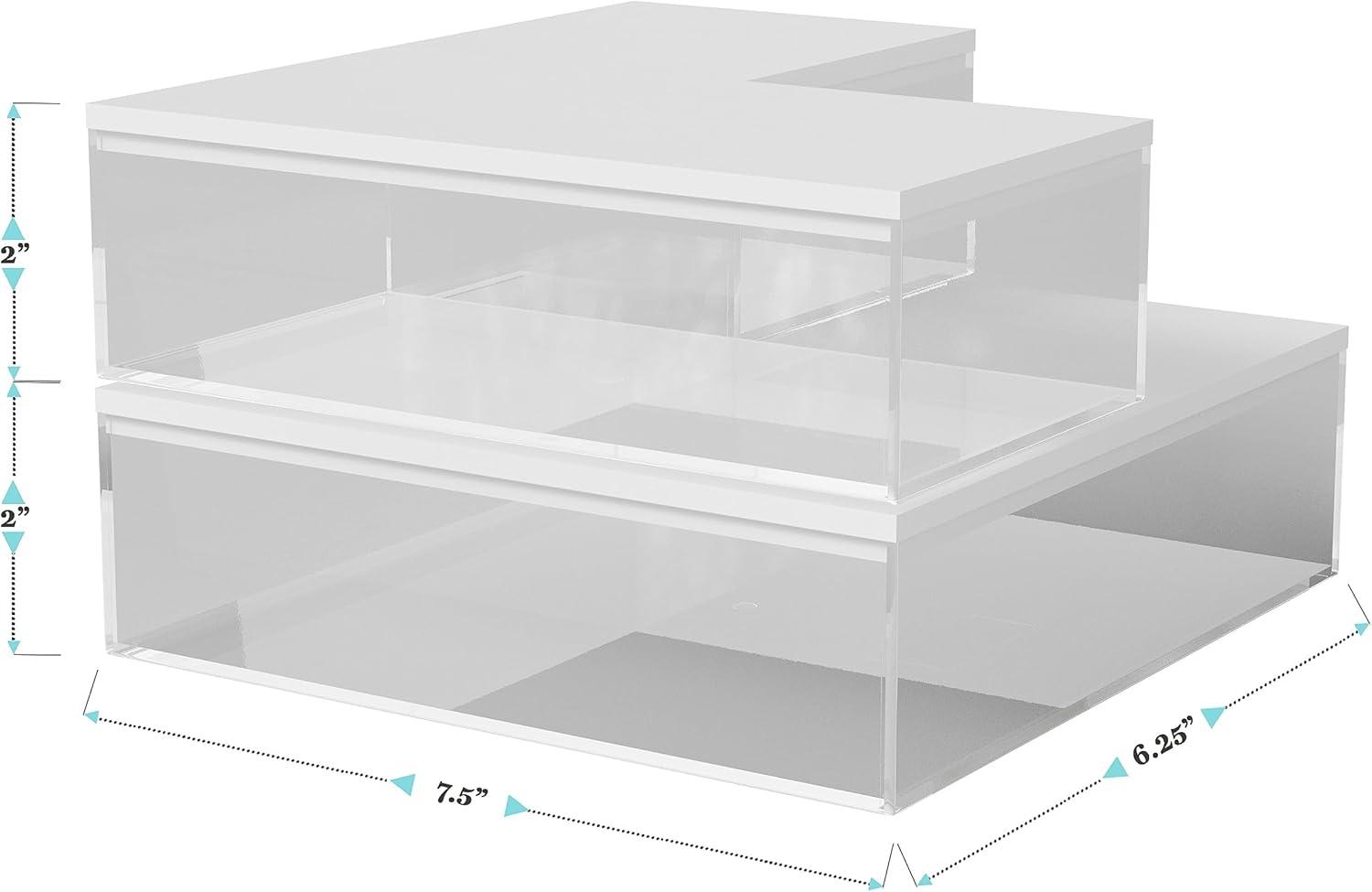 imageMartha Stewart Brody Plastic Storage Organizer Bins with Engineered Wood Lids for Home OfficeKitchen orBathroom 3 Pack 2Small1Medium ClearWhiteClearWhite