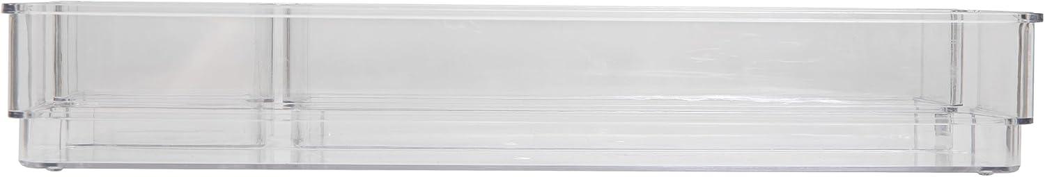 imageMartha Stewart Kerry Plastic Stackable Office Desk Drawer Organizers Set of 6 with Gold TrimClear
