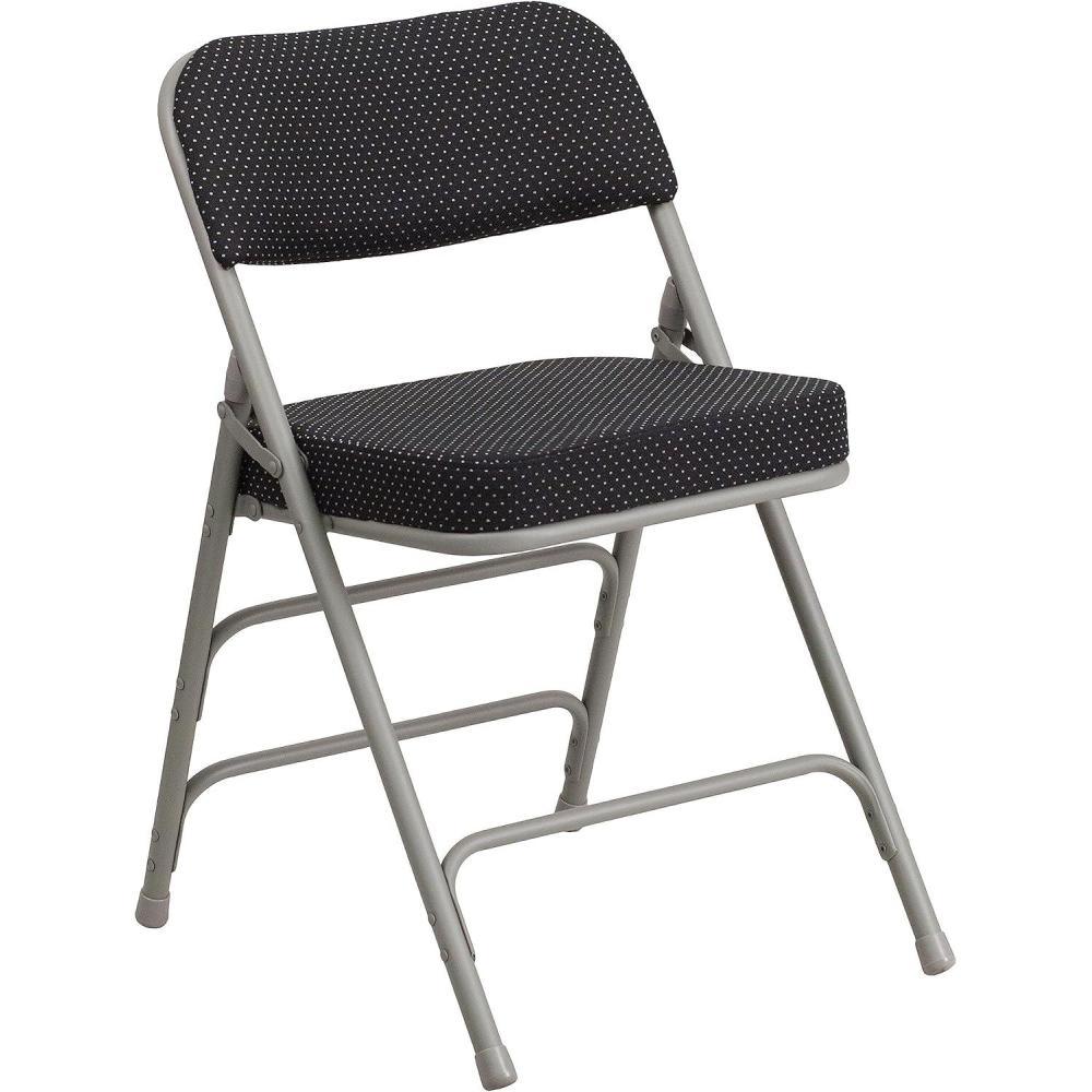 imageFlash Furniture 2 Pack HERCULES Series Premium Curved Triple Braced ampamp Double Hinged Burgundy Fabric Metal Folding ChairBlack