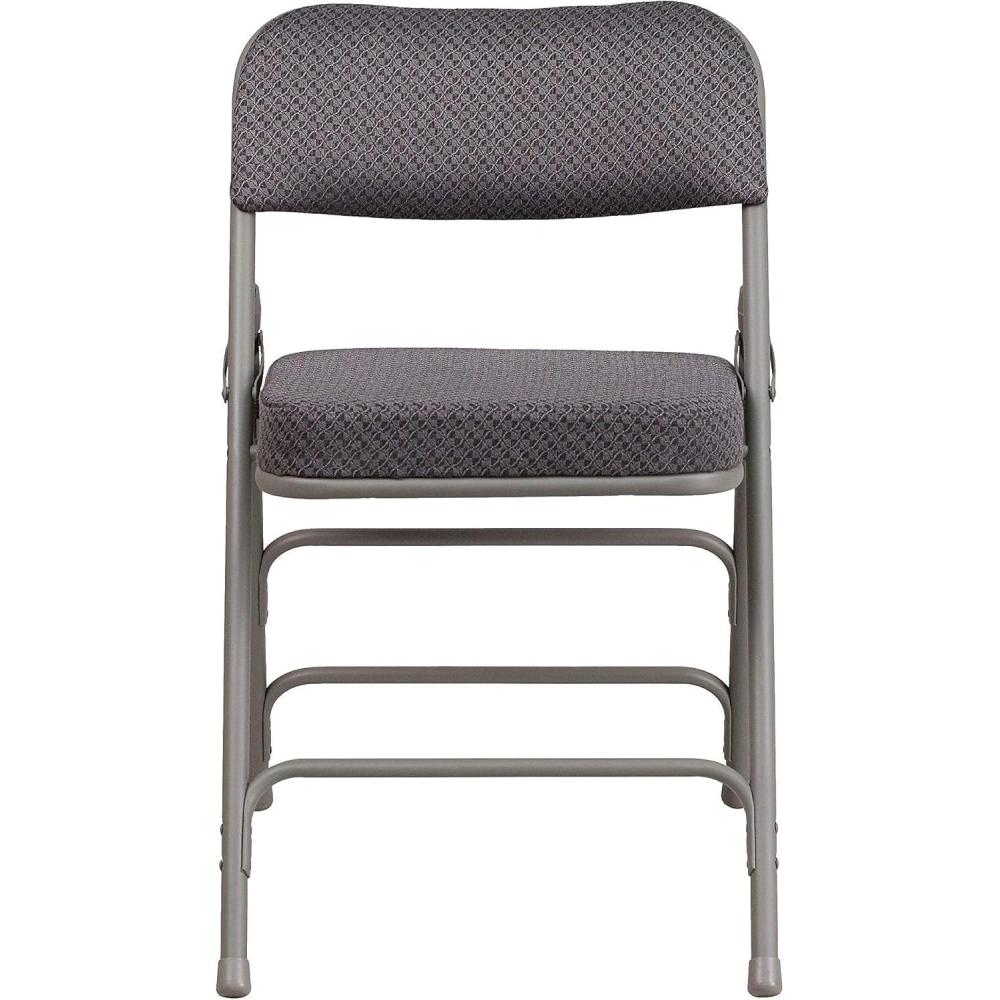 imageFlash Furniture 2 Pack HERCULES Series Premium Curved Triple Braced ampamp Double Hinged Burgundy Fabric Metal Folding ChairGrey