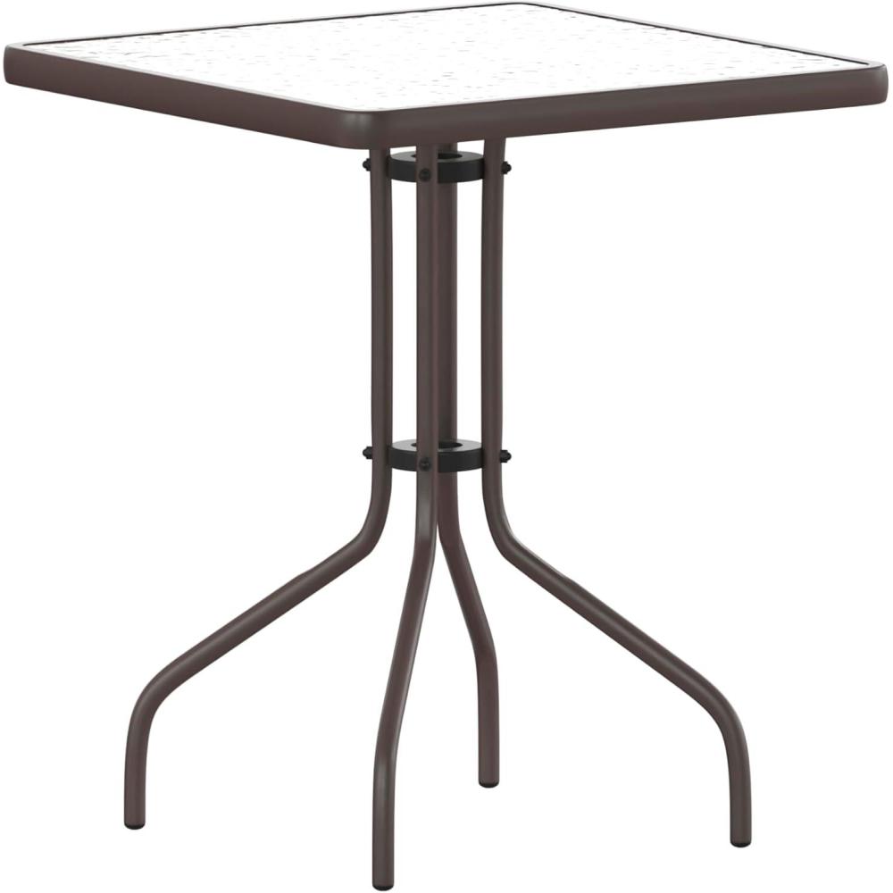 imageFlash Furniture Barker 235quot Square IndoorOutdoor Tempered Glass Patio Side Table Outdoor Patio Table for Commercial or Residential Use ClearBlackClear TopBronze Frame