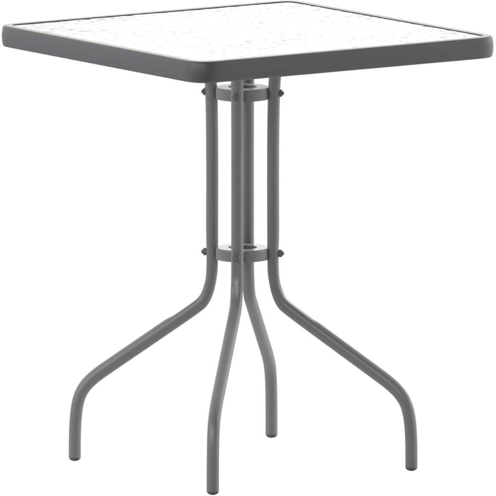 imageFlash Furniture Barker 235quot Square IndoorOutdoor Tempered Glass Patio Side Table Outdoor Patio Table for Commercial or Residential Use ClearBlackClear TopSilver Frame