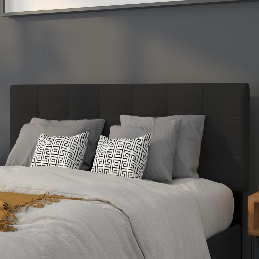 imageFlash Furniture Bedford Tufted Upholstered Headboard for Full Size Bed Contemporary Fabric Tufted Headboard with Adjustable Height Black