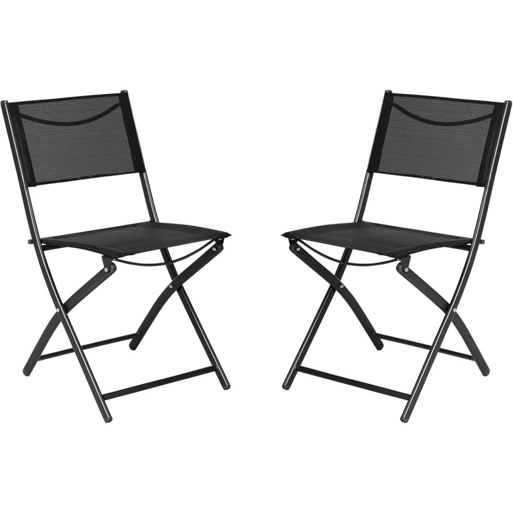 imageFlash Furniture Brazos Commercial IndoorOutdoor Folding Chairs Flex Comfort BacksSeats Metal Frames Portable Lightweight Foldable Design Set of 2 NavyBlackBlack