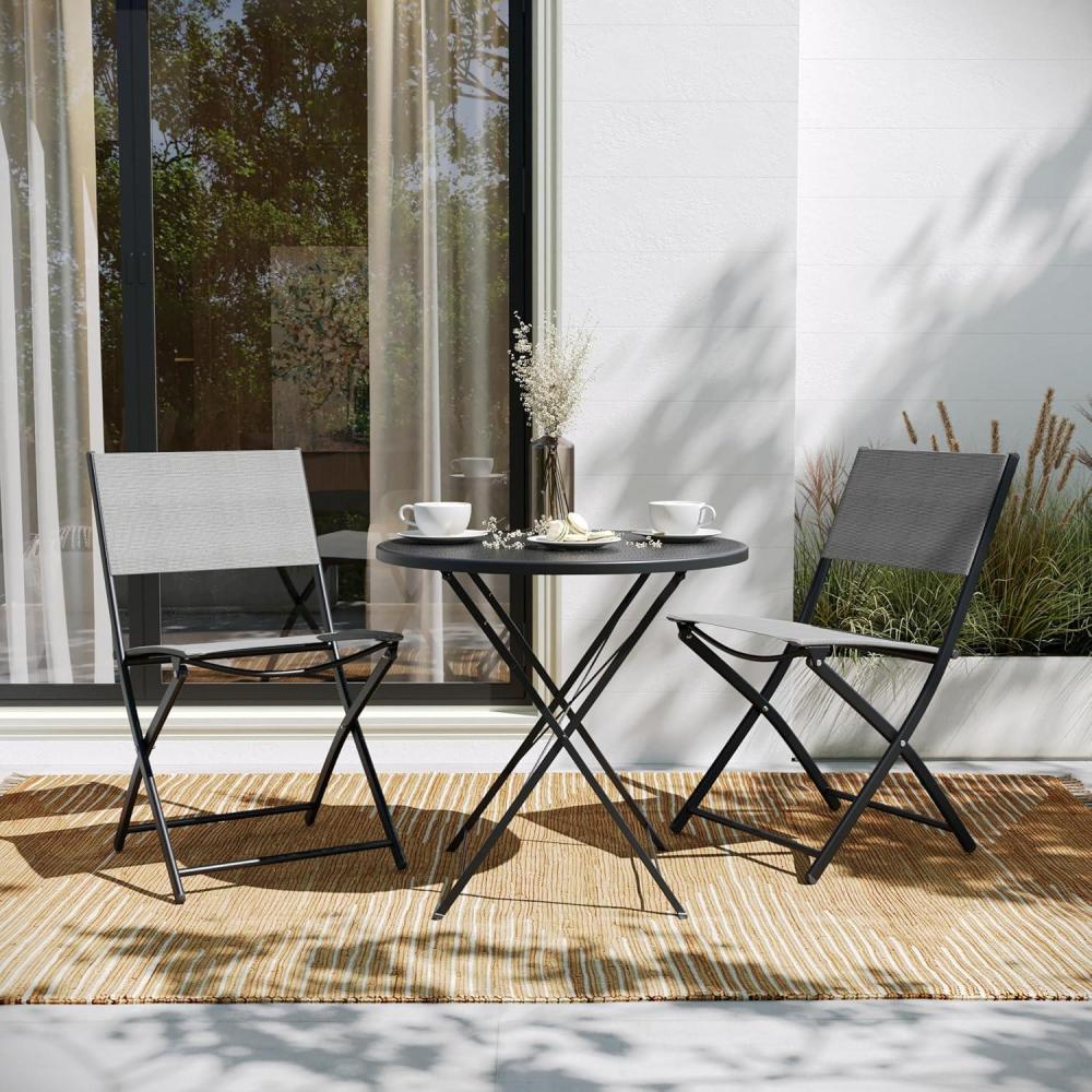imageFlash Furniture Brazos Commercial IndoorOutdoor Folding Chairs Flex Comfort BacksSeats Metal Frames Portable Lightweight Foldable Design Set of 2 NavyBlackGrey