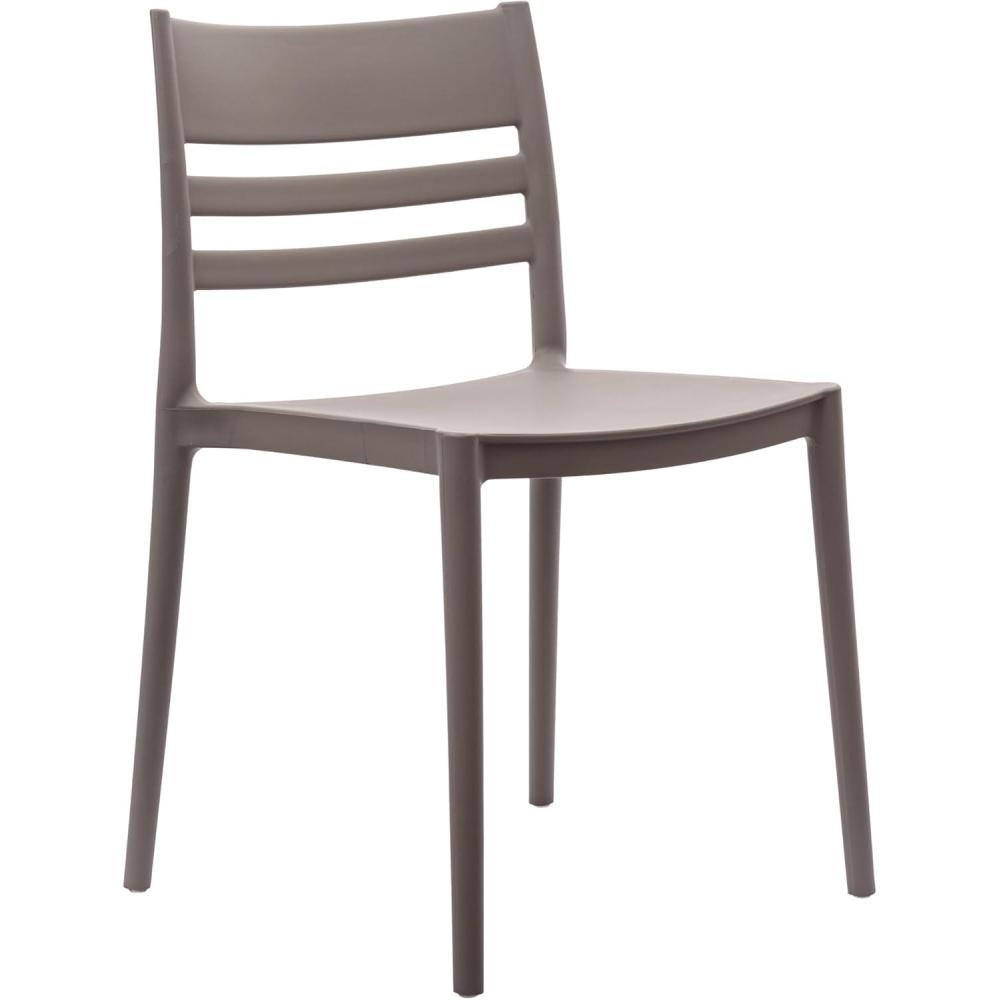 imageFlash Furniture Bridgeport Slat Back Patio Chair with Contoured Seat Commercial AllWeather Stacking Resin Chair UV Resistant IndoorOutdoor Black Set of 4Grey