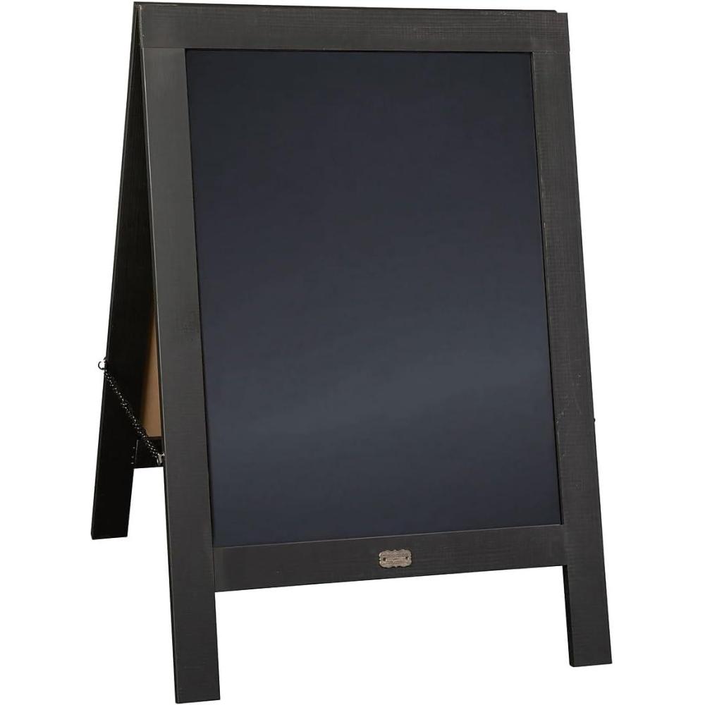 imageFlash Furniture Canterbury Magnetic Chalkboard Sign Robin Blue Wood Frame 30quot x 20quot Freestanding Double Sided Magnetic Chalkboard Surface IndoorOutdoorBlack