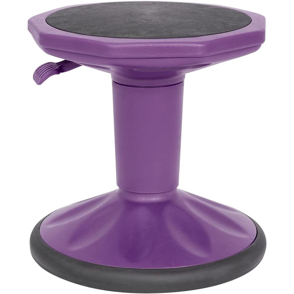 imageFlash Furniture Carter Adjustable Height Kids Active Stool Flexible Gray Stool for Classroom and Home NonSkid Bottom Rubberized Seat 14quot 18quot Seat HeightPurple