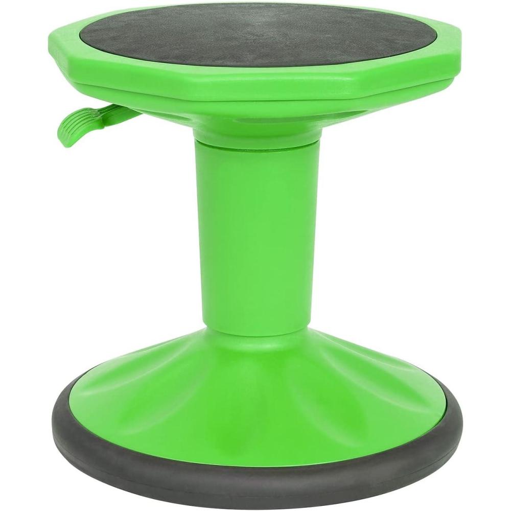 imageFlash Furniture Carter Adjustable Height Kids Active Stool Flexible Gray Stool for Classroom and Home NonSkid Bottom Rubberized Seat 14quot 18quot Seat HeightGreen