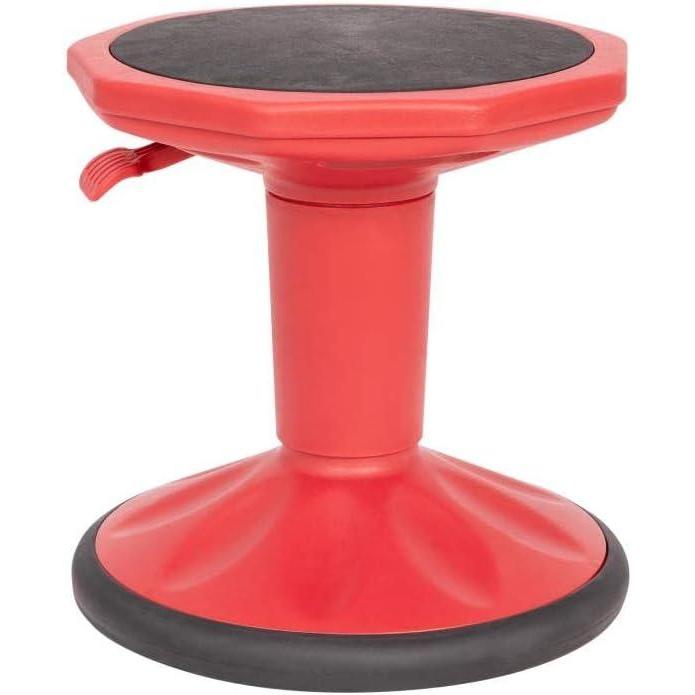 imageFlash Furniture Carter Adjustable Height Kids Active Stool Flexible Gray Stool for Classroom and Home NonSkid Bottom Rubberized Seat 14quot 18quot Seat HeightRed