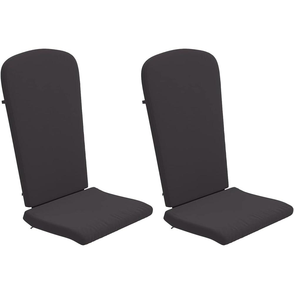 imageFlash Furniture Charlestown Set of 2 Adirondack Chair Cushions  Cream Fabric Cushions  2quot Thick Padding  IndoorOutdoor  Patio Chair Replacement CushionsGray