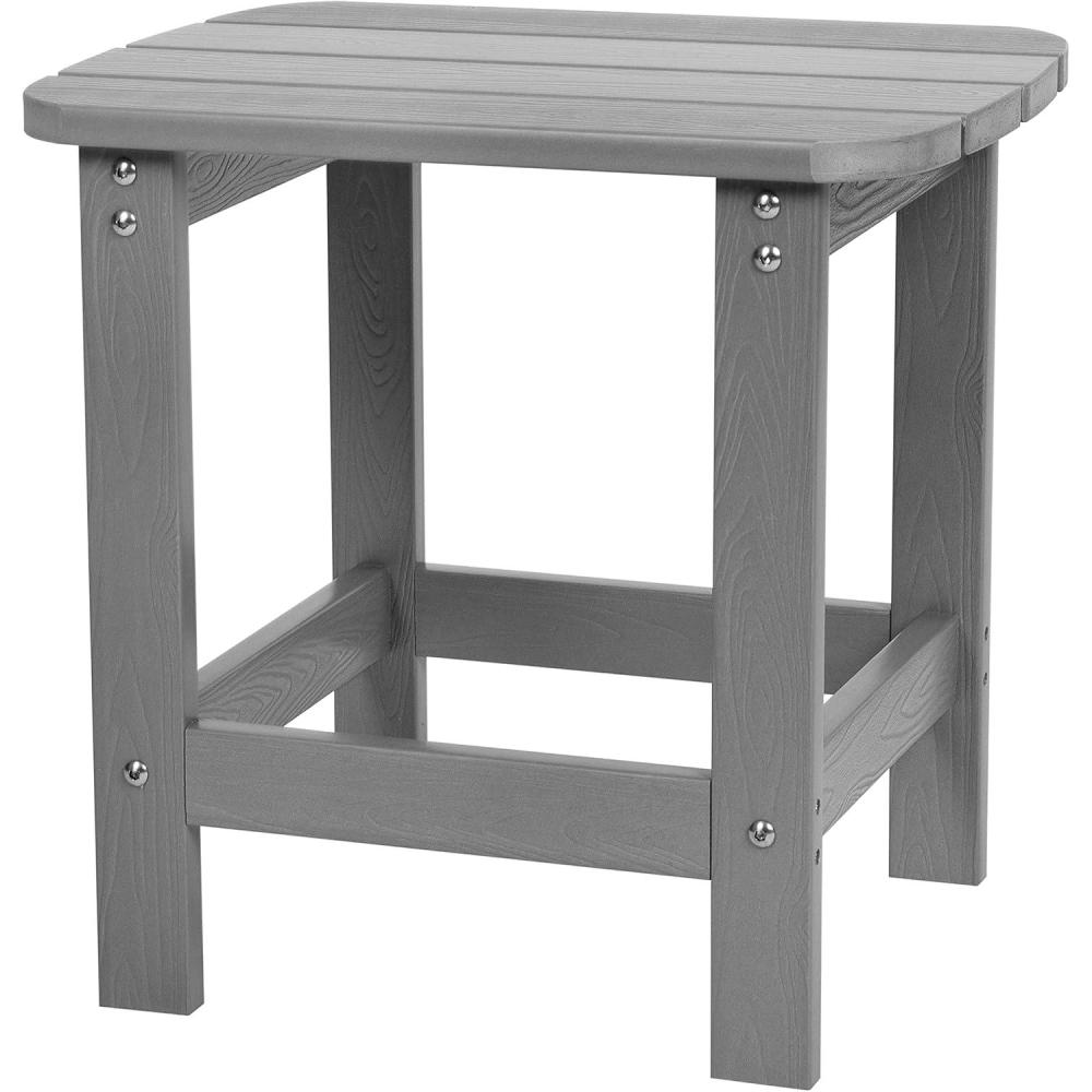 imageFlash Furniture Charlestown Tiered Commercial Poly Resin Adirondack Side Table  Lime Green  AllWeather  IndoorOutdoorGrey