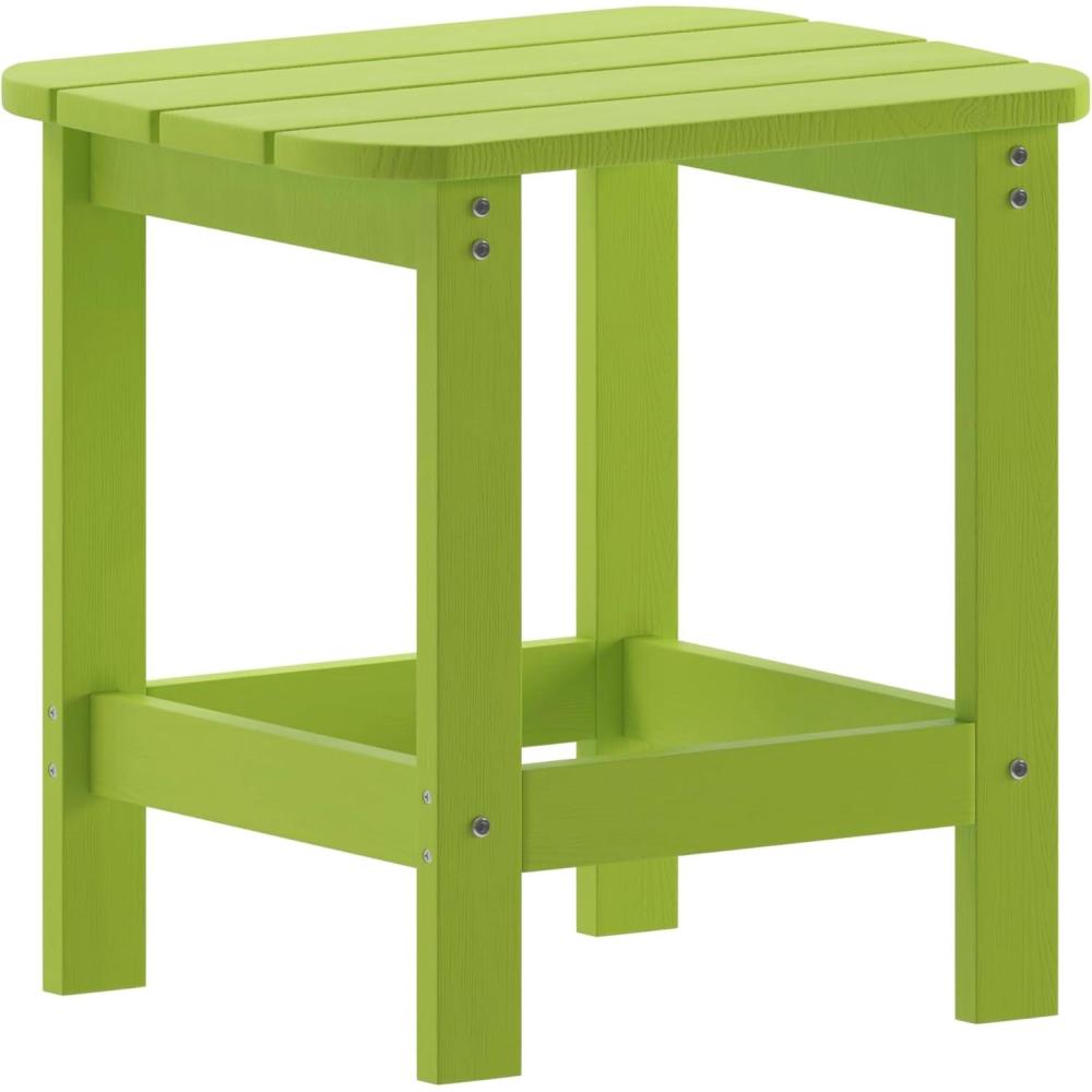 imageFlash Furniture Charlestown Tiered Commercial Poly Resin Adirondack Side Table Lime Green AllWeather IndoorOutdoorLime Green