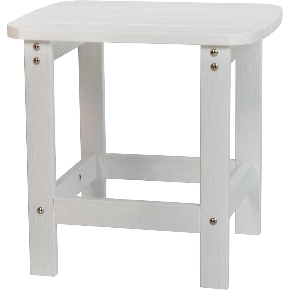 imageFlash Furniture Charlestown Tiered Commercial Poly Resin Adirondack Side Table Lime Green AllWeather IndoorOutdoorWhite