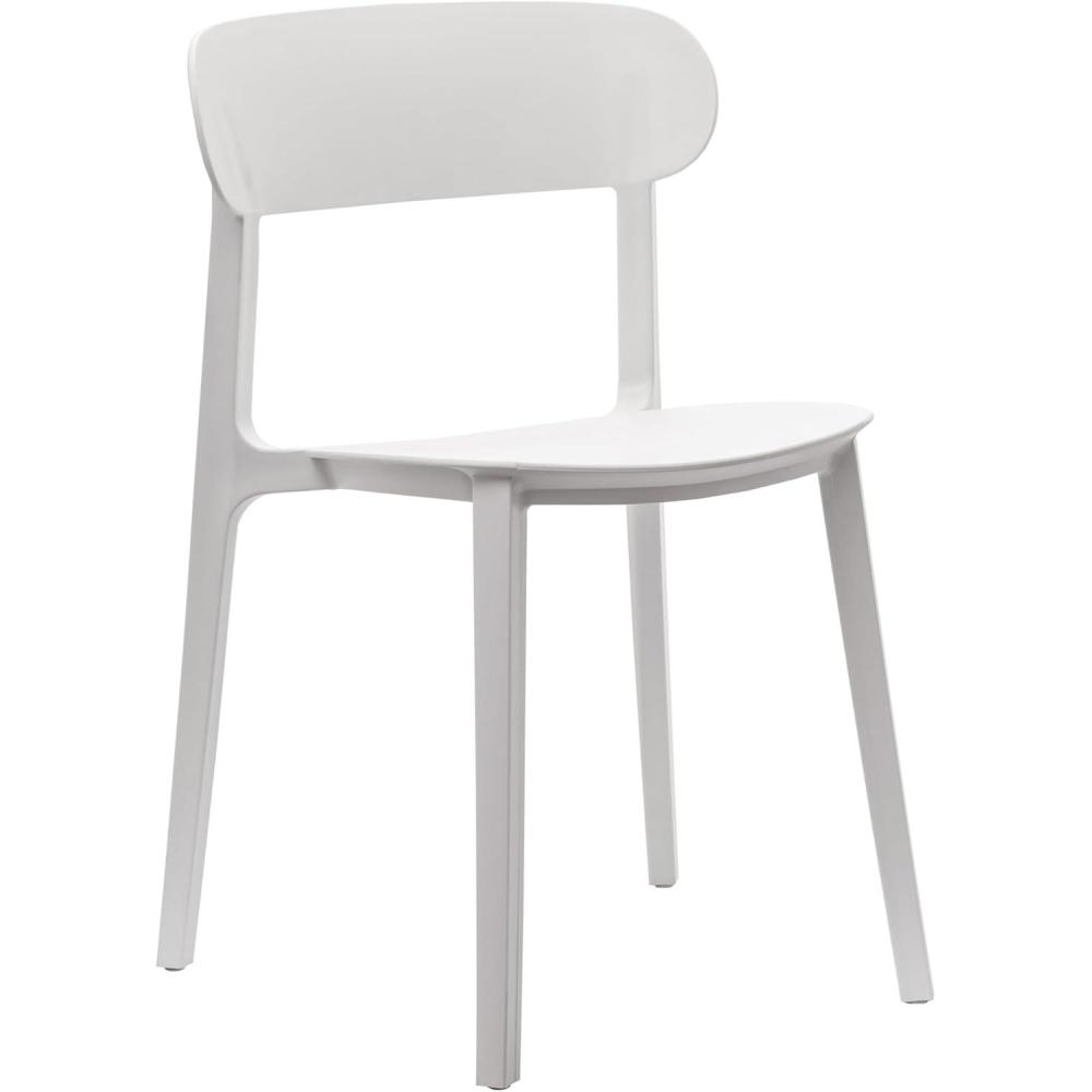 imageFlash Furniture Dover Patio Chair with Curved Backrest and Contoured Seat Commercial AllWeather Stacking Resin Chair UV Resistant IndoorOutdoor Black Set of 2White