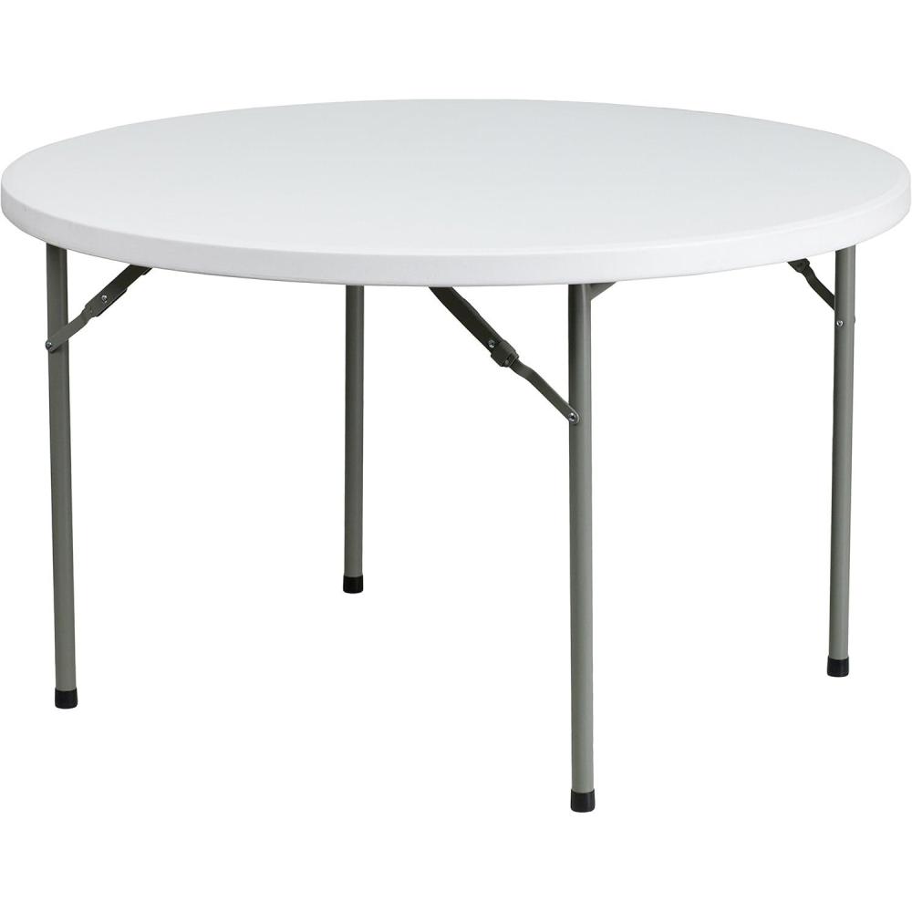 imageFlash Furniture Elon 2 Round AllOccasion Plastic Folding Event Table Folding Banquet Table for IndoorOutdoor Events White48 Round
