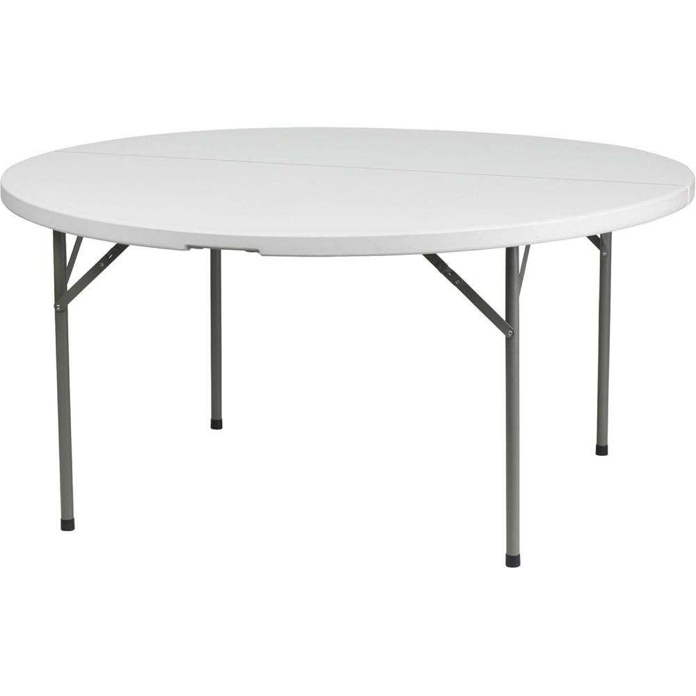 imageFlash Furniture Elon Commercial Grade 5Foot Round Granite White Plastic Folding TableGranite White
