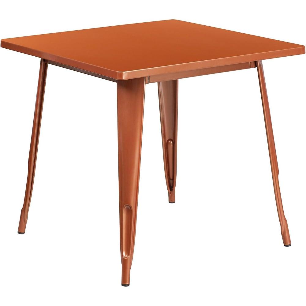 imageFlash Furniture Felix Commercial Grade 315quot Square White Metal IndoorOutdoor TableCopper