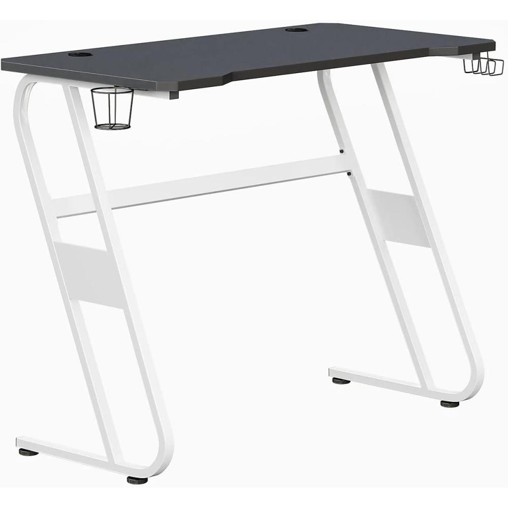 imageFlash Furniture Fisher Red Gaming Ergonomic Desk with Cup Holder and Headphone HookWhite