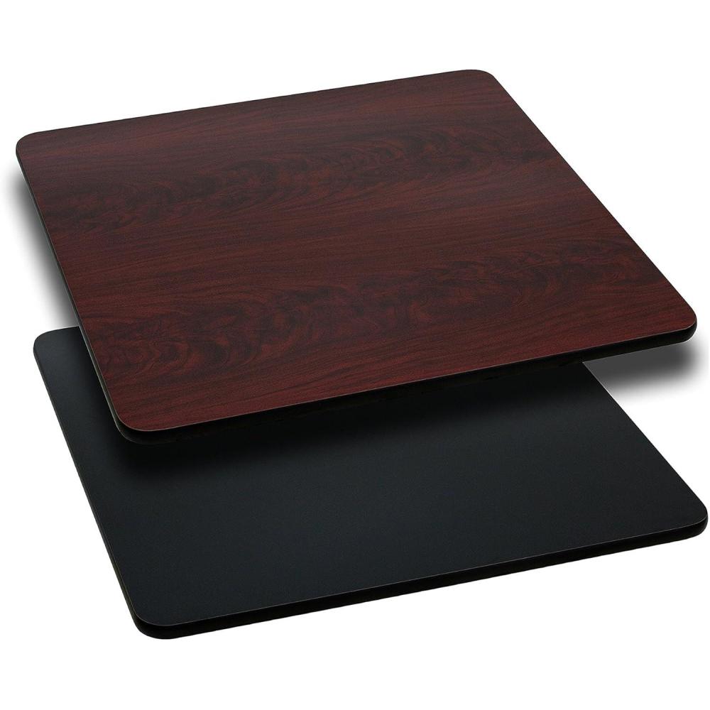 imageFlash Furniture Glenbrook 30 x 60 Rectangular Table Top with Black or Mahogany Reversible Laminate Top Pack of 1BlackMahogany