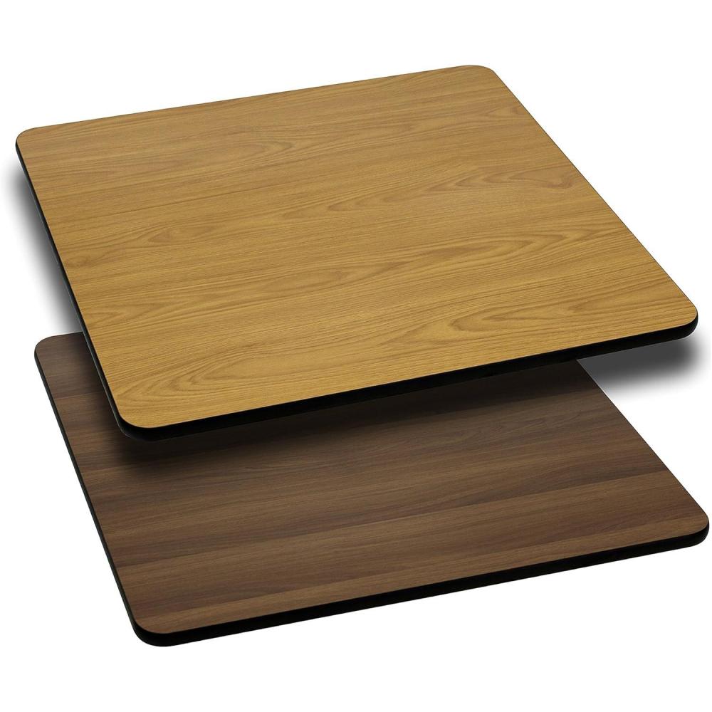 imageFlash Furniture Glenbrook 30 x 60 Rectangular Table Top with Black or Mahogany Reversible Laminate Top Pack of 1NaturalWalnut