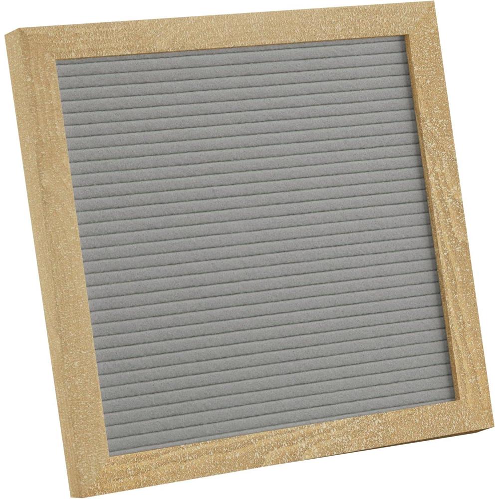 imageFlash Furniture Gracie Felt Letter Board with Wooden Frame 389 PP Letters Including Numbers Symbols and Icons Canvas Carrying Case 10x10 Weathered WoodGray Felt