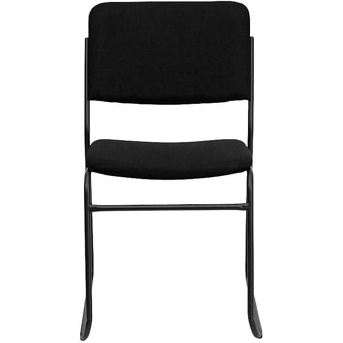 imageFlash Furniture HERCULES Series 500 lb Capacity Black Fabric High Density Stacking Chair with Chrome Sled BaseBlack FabricBlack Frame