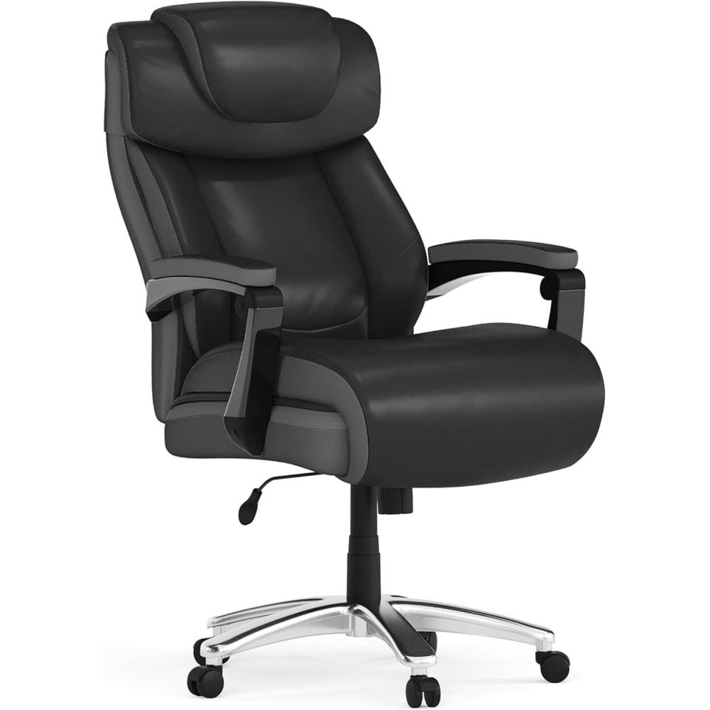 imageFlash Furniture Hercules Series HighBack Swivel LeatherSoft Office Chair Ergonomic Executive Chair with Headrest and Adjustable Height BrownBlack