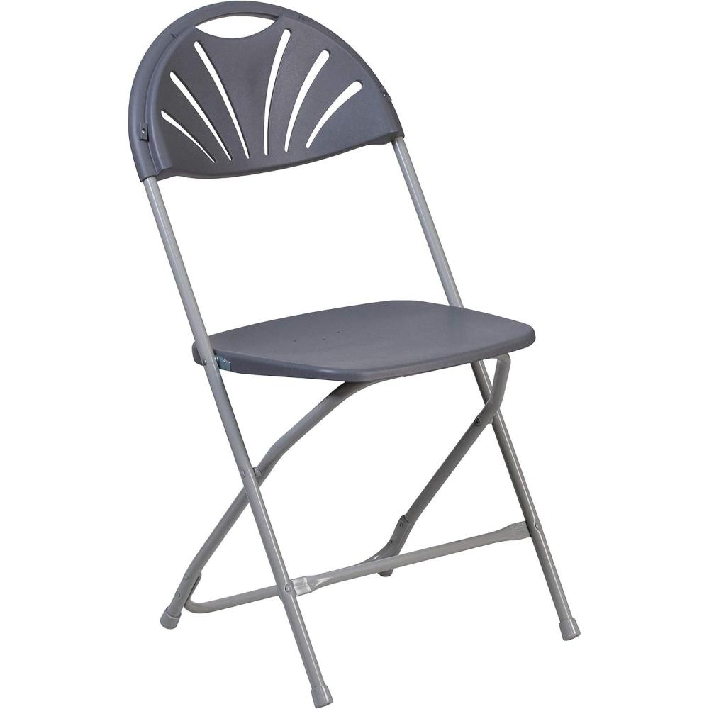 imageFlash Furniture Hercules Series Plastic Folding Chairs with Carrying Handle Lightweight Commercial Event Seats 650lb Static Weight Capacity Set of 8 WhiteCharcoal