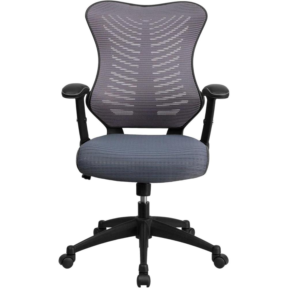 imageFlash Furniture Kale High Back Designer White Mesh Executive Swivel Ergonomic Office Chair with Adjustable ArmsGray Mesh