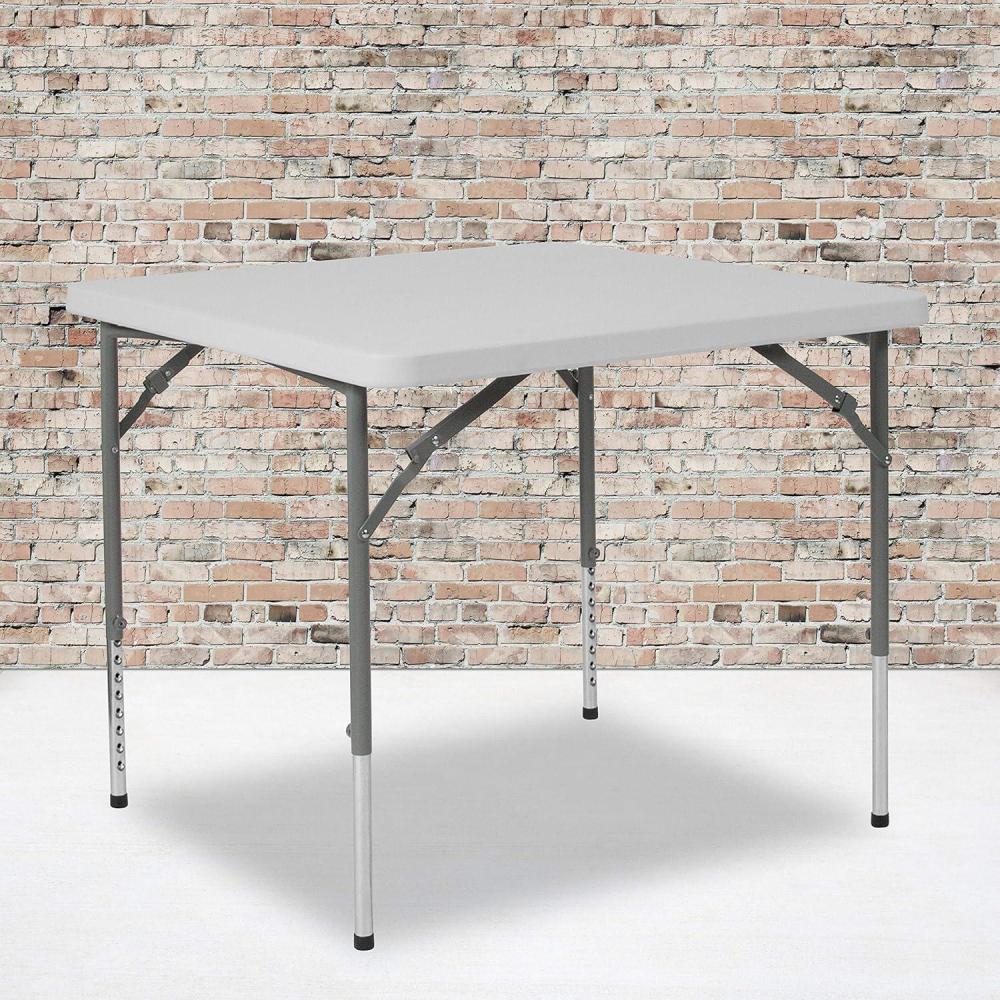 imageFlash Furniture Kathryn 279Foot Square Height Adjustable Granite White Plastic Folding Table
