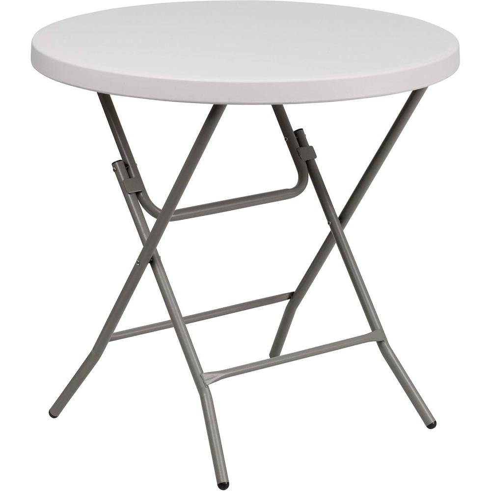 imageFlash Furniture Kathryn Commercial Grade 263Foot Round Granite White Plastic Folding TableClassic