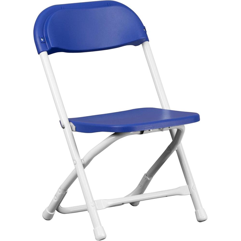 imageFlash Furniture Kids White Plastic Folding ChairBlue