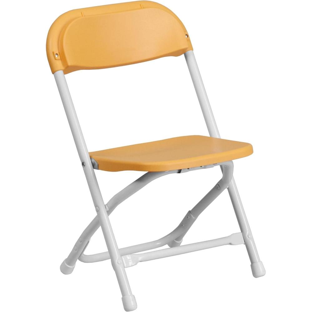 imageFlash Furniture Kids White Plastic Folding ChairYellow
