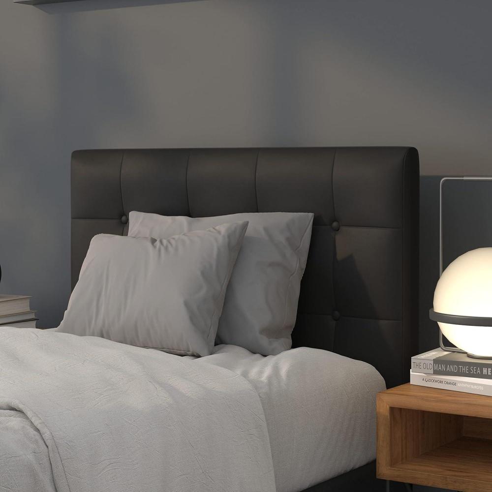 imageFlash Furniture Lennox Tufted Upholstered Full Size Headboard in Black VinylBlack