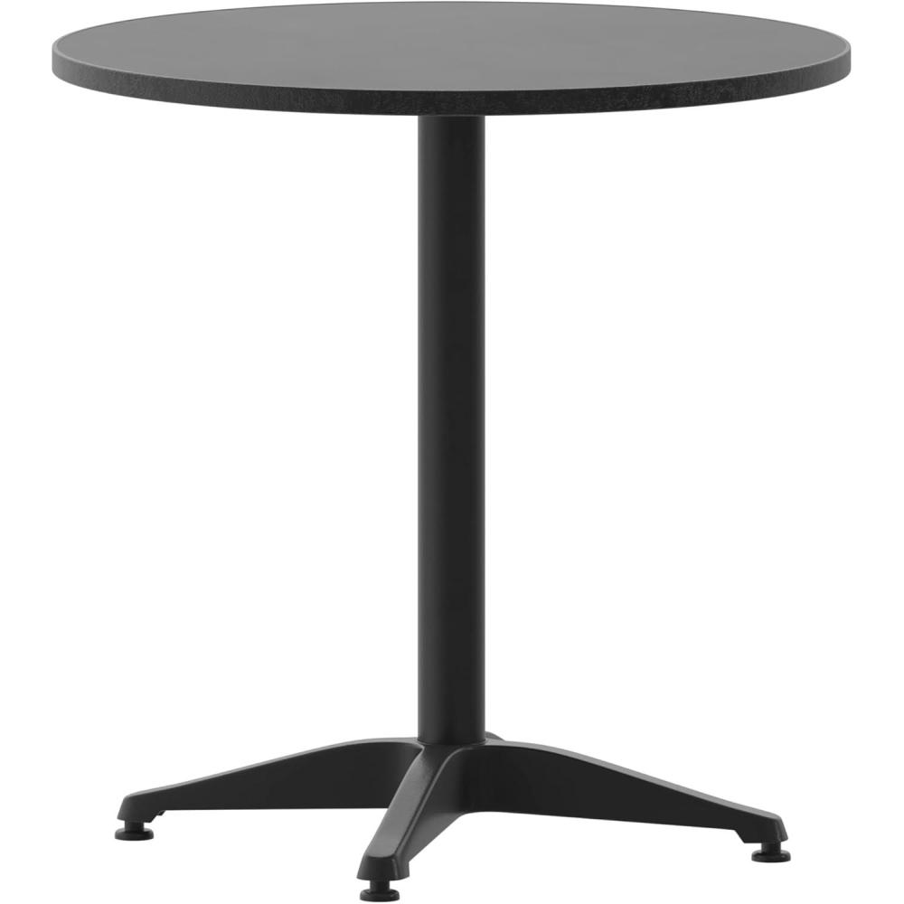 imageFlash Furniture Mellie Commercial Grade 235 Round Aluminum IndoorOutdoor Table with BaseBlack
