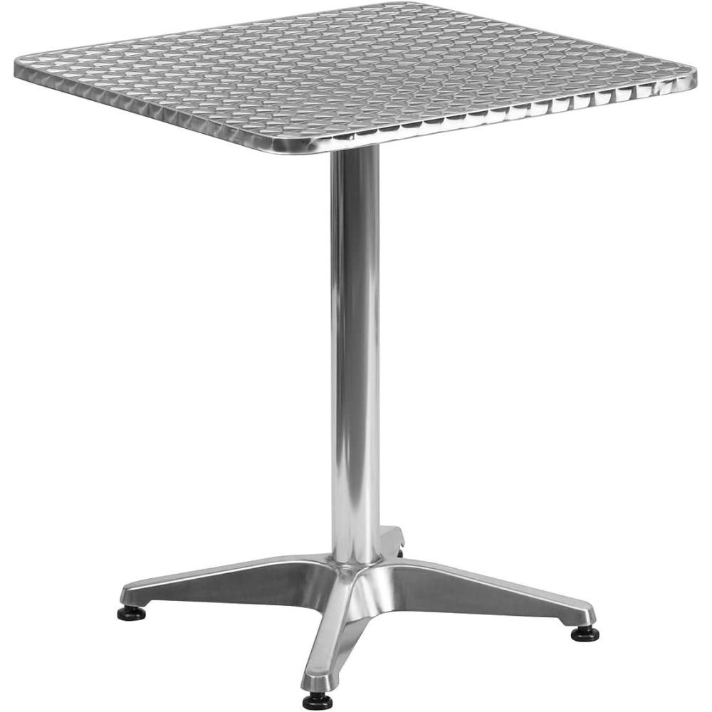 imageFlash Furniture Mellie Commercial Grade 275quot Square Aluminum IndoorOutdoor Table with BaseAluminum