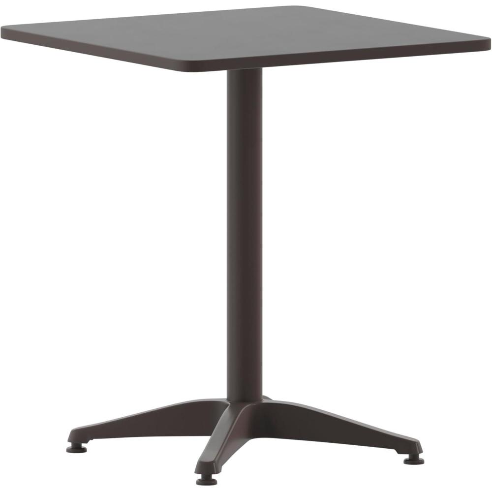 imageFlash Furniture Mellie Commercial Grade 275quot Square Aluminum IndoorOutdoor Table with BaseBronze