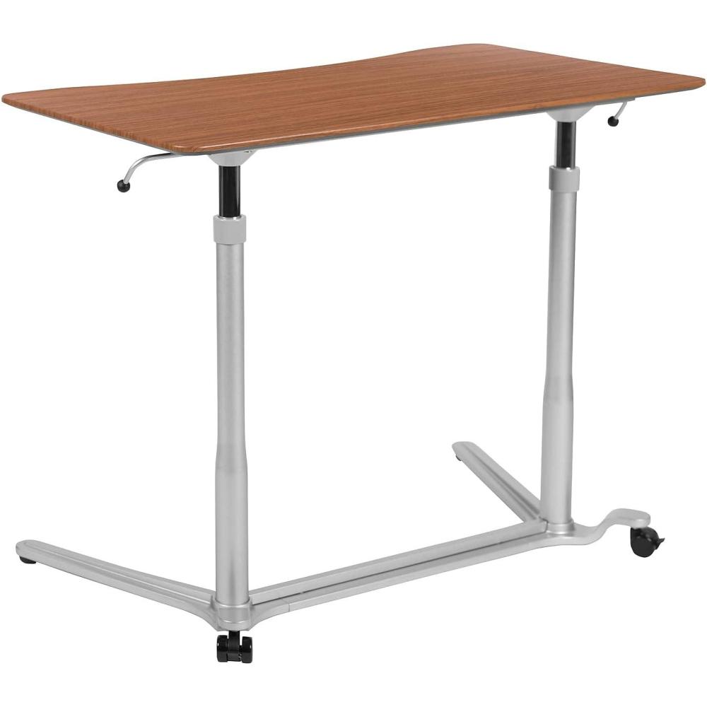 imageFlash Furniture Merritt SitDown StandUp Black Computer Ergonomic Desk with 37375quotW Top Adjustable Range 29quot  4075quotCherry