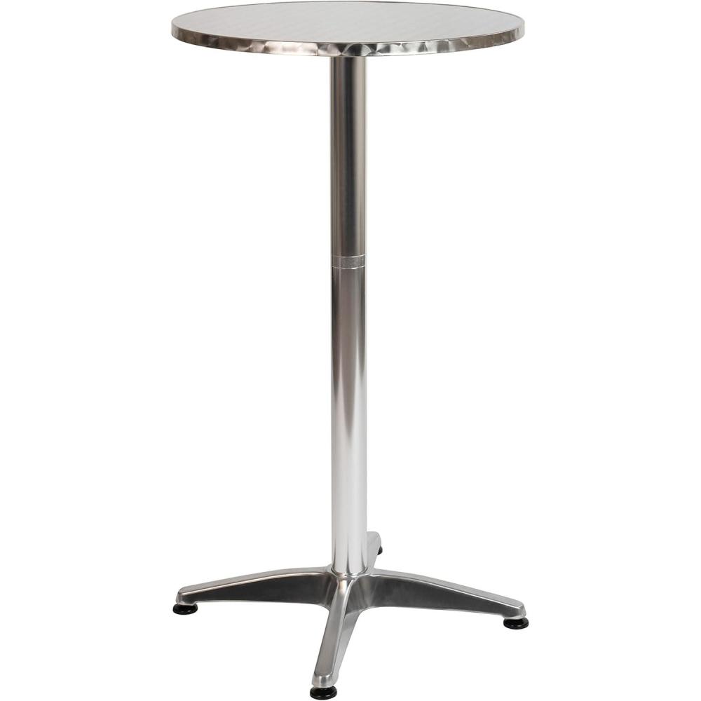 imageFlash Furniture Metal Bar Table Aluminum Patio Table Mellie 235quotH Round Bar Height Table IndoorOutdoor BlackAluminum