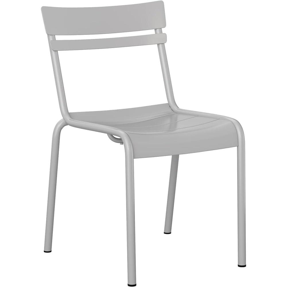 imageFlash Furniture Nash Commercial Grade Steel Stack Chair IndoorOutdoor Armless Chair with 2 Slat Back Set of 4 RedSilver