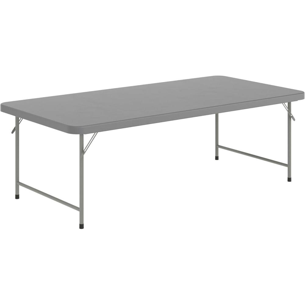 imageFlash Furniture Paige 493 Classroom Activity Table for School and Home HeavyDuty Rectangular Plastic Activity Table for Kids WhiteGranite Gray