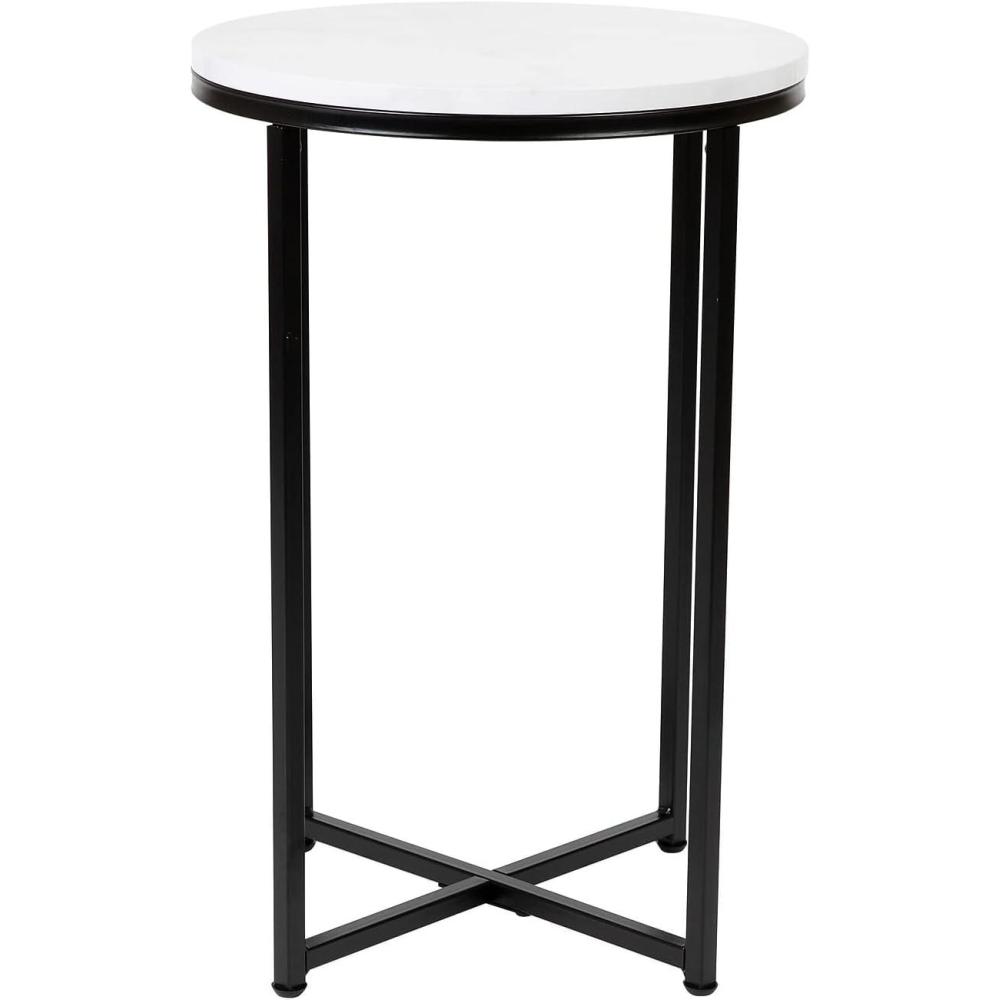 imageFlash Furniture Pearl 2375 Square Adjustable Height White Wood Swivel Top Table Adjustable Range 33 405White Marble TopMatte Black Frame
