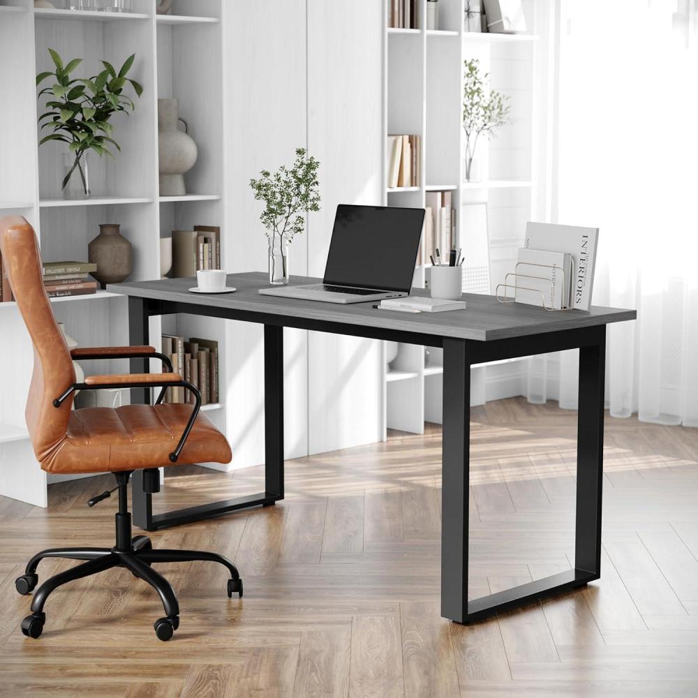 imageFlash Furniture Redmond Conference Table with UFrame Base Commercial Water and Scratch Resistant Laminate Finish PVC Edge Heavy Duty Steel Frame 60x24 Gray OakGray Oak