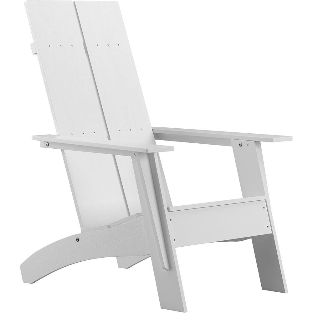 imageFlash Furniture Sawyer Modern Commercial 2Slat Back Adirondack Chair Navy Blue Commercial AllWeather Poly Resin Lounge ChairWhite