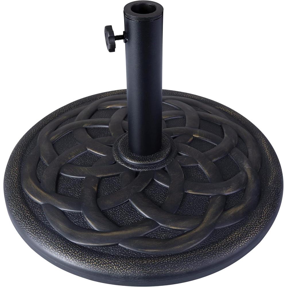 imageFlash Furniture Universal Black Cement Patio Umbrella Base with Weatherproof Plastic Polymer Coating 1925quot DiameterBronze